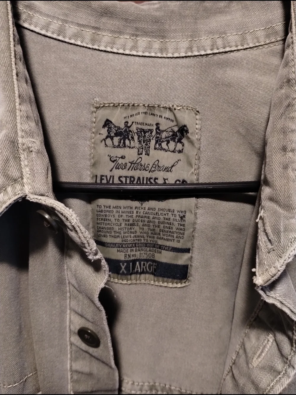 Levi's Vintage Olive Green Cotton Utility Shirt Jacket - Picture 6 of 8